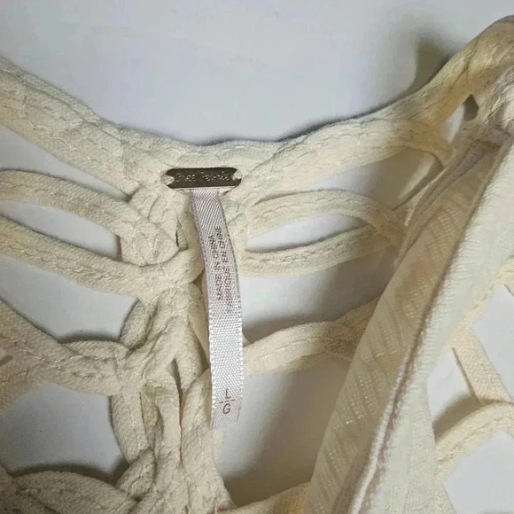 Free People Affairs‎ In Versailles Peplum,Macrame boho,hippiechic Tank SZ LARGE - Picture 8 of 9